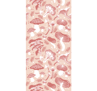 Toile fenêtre fleurs et plantes motif varié de champignons - TenStickers