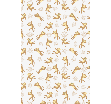 Toile fenêtre animal motif soleil singe - TenStickers