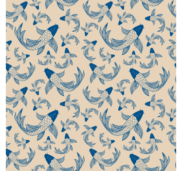 Stores animaux Poisson koi beige et bleu - TenStickers