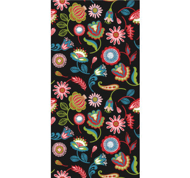 Stores avec fleurs sticker folklorique coloré - TenStickers