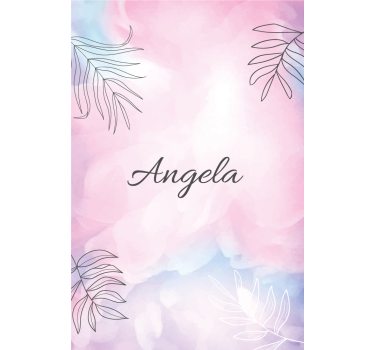 Toile fenêtre fleur nom avec des feuilles de palmier - TenStickers