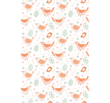 Toile fenêtre animal oiseaux et œufs - TenStickers