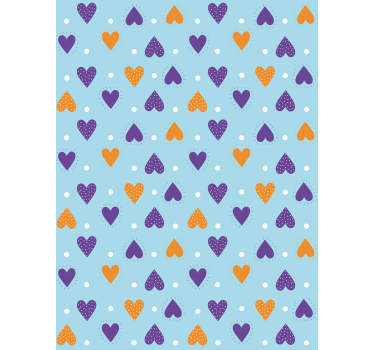 Toile fenêtre romantique motif coeur bleu - TenStickers