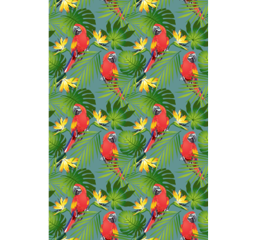 Store plus d'animaux Perroquets colorés sur fond bleu - TenStickers