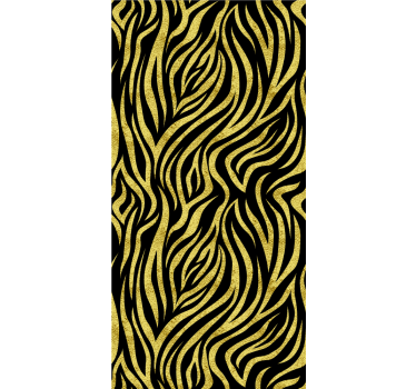 Toile fenêtre animal imprimé tigre jaune stylisé - TenStickers
