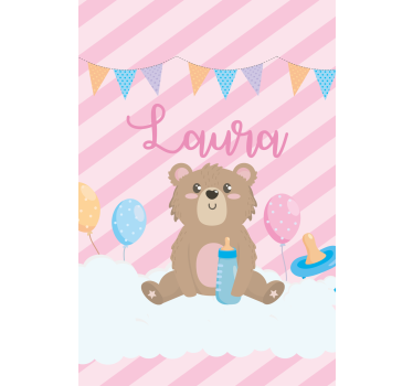 Toile fenêtre personnalisé fête de l'ours en peluche - TenStickers