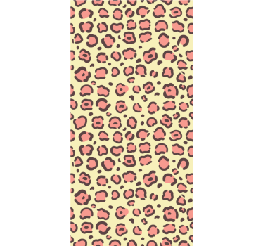 Toile fenêtre animal léopard rose et jaune - TenStickers