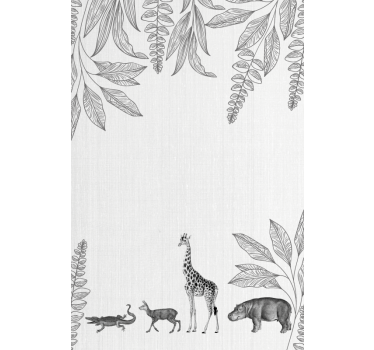 Stores pour enfants Frontière d'animaux et d'arbres de safari - TenStickers