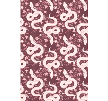 Toile fenêtre animal serpents enroulés floraux - TenStickers