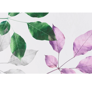 Toile fenêtre fleurs et plantes motifs de feuilles vibrants - TenStickers