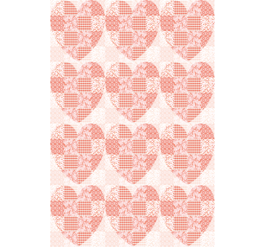 Toile fenêtre romantique motif coeur en patchwork - TenStickers