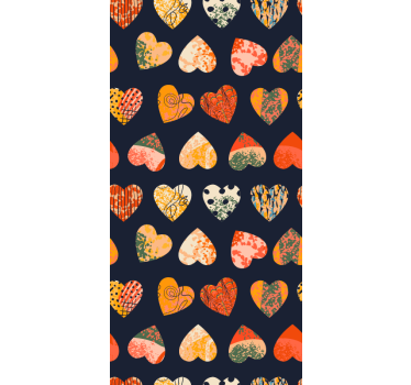 Toile fenêtre romantique collection de motifs de cœur - TenStickers