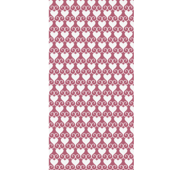 Toile fenêtre romantique coeurs et tourbillons - TenStickers
