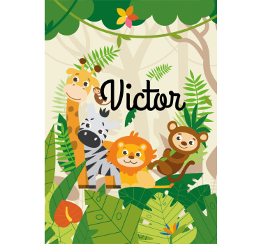 Store enfants animaux de la jungle personnalisés - TenStickers