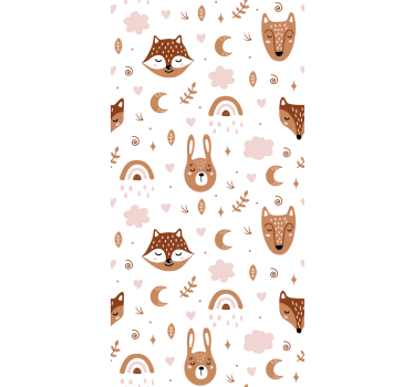 Store enfants animaux mignons et arc-en-ciel - TenStickers