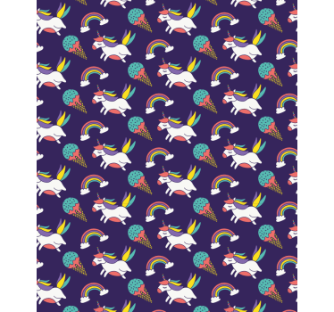 Store pour enfants motif licorne et arc-en-ciel - TenStickers