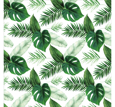Store salon feuilles tropicales vertes - TenStickers