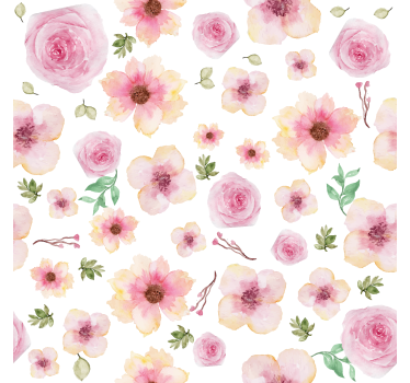 Store fleurs motif de fleurs roses - TenStickers