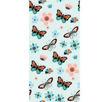 Store pour enfant fleurs et papillons - TenStickers