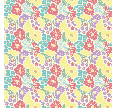 Store salon fleurs pastel - TenStickers
