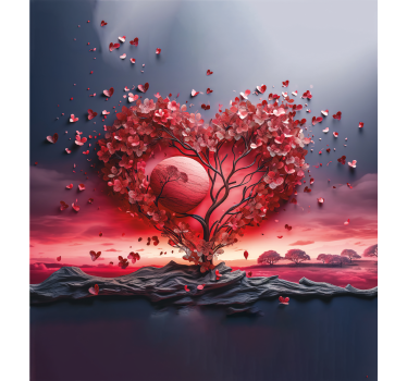 Store romantique arbre coeur - TenStickers