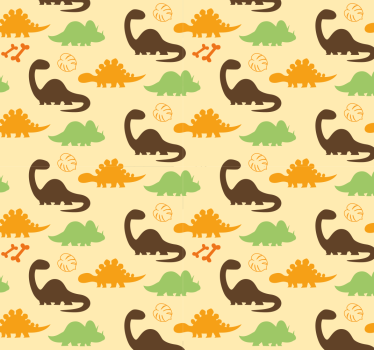 Toile fenêtre dinosaures fond beige - TenStickers