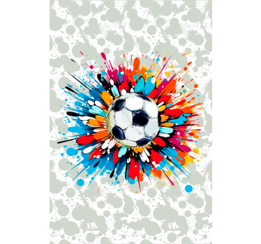 Toile fenêtre football explosion - TenStickers
