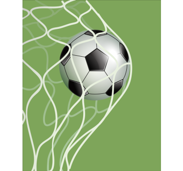 Toile fenêtre football déplacer le ballon dans le but - TenStickers