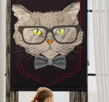 Store amusant Chat avec des lunettes - TenStickers