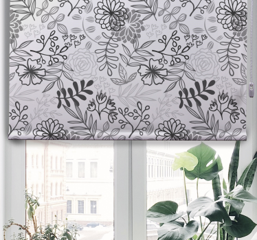 Store de cuisine fleur gris - TenStickers