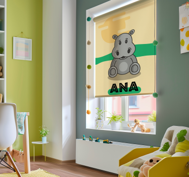 Store enrouleur animal hippopotame personnalisable - TenStickers