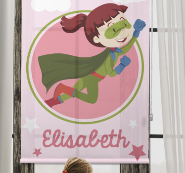Store enrouleur enfant super-héros fille personnalisable - TenStickers