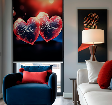 Store personnalisable coeurs avec nom - TenStickers