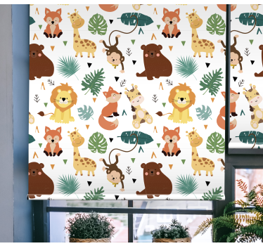 Store plus d'animaux Animaux sauvages mignons avec des feuilles - TenStickers