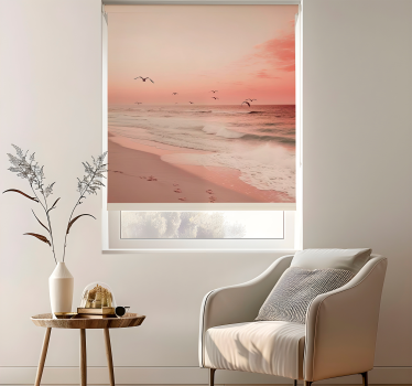 Store romantique ciel rose avec des oiseaux - TenStickers
