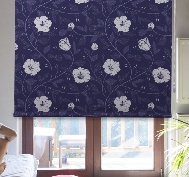 Stores avec fleurs Bleu - TenStickers