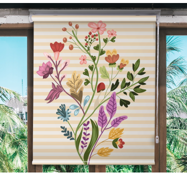 Stores avec fleurs Bouquet de fleurs dessiné - TenStickers