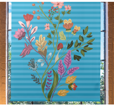 Stores avec fleurs Bouquet de fleurs sur bleu - TenStickers