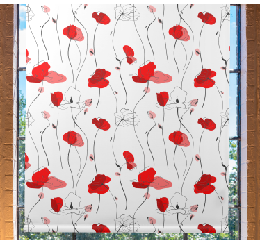 Stores avec fleurs Dessin de coquelicots - TenStickers