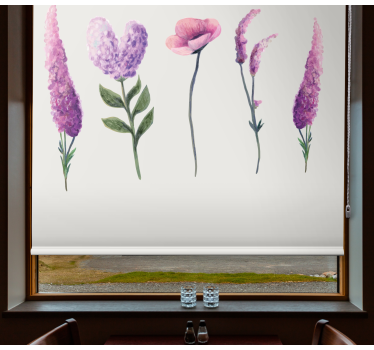 Stores avec fleurs Dessins de fleurs violettes - TenStickers