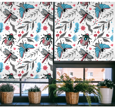 Stores avec fleurs et plantes Fleurs et insectes - TenStickers