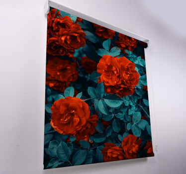 Stores avec fleurs Fleur d'oeillet rouge et feuilles - TenStickers