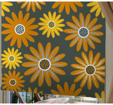 Stores avec fleurs Fleurs de marguerite orange - TenStickers