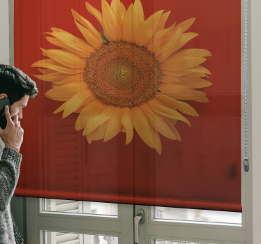 Stores avec fleurs Tournesol orange rouge - TenStickers