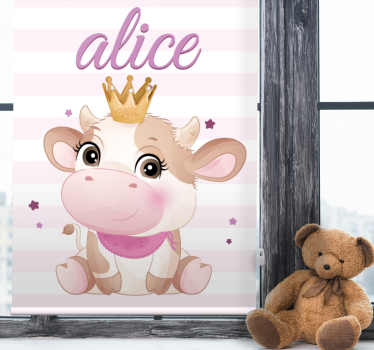 Stores bébé Vache mignonne pour fille avec nom - TenStickers