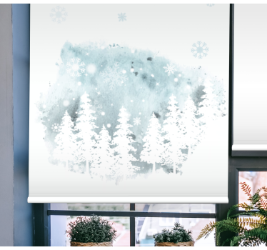 Stores modernes Oeuvre de conifères d'hiver - TenStickers