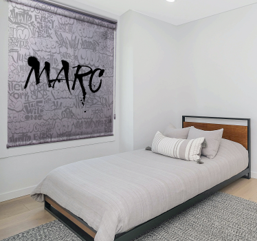 Stores personalisables Graffiti noir et blanc avec nom - TenStickers
