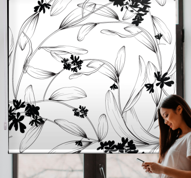 Stores plus de fleurs et plantes sticker de feuilles noires - TenStickers