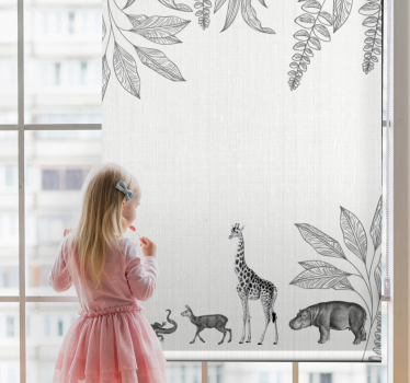 Stores pour enfants Frontière d'animaux et d'arbres de safari - TenStickers