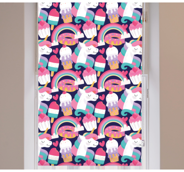 Stores pour enfants Licorne avec glace et arc-en-ciel - TenStickers